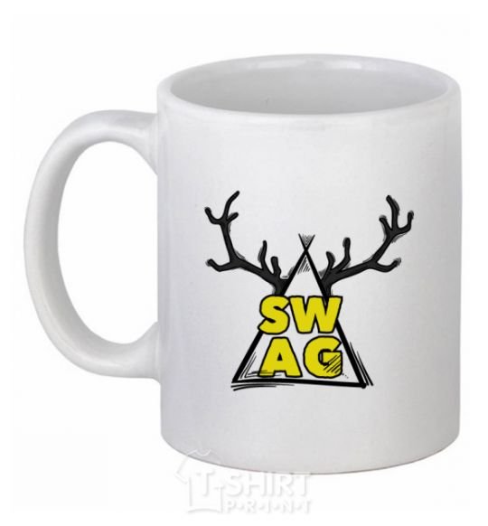 Ceramic mug Swag horns White фото