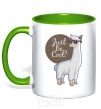 Mug with a colored handle Just be cool kelly-green фото