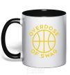 Mug with a colored handle Overdose of swag black фото