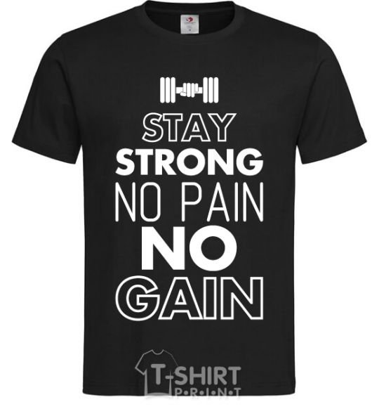 Мужская футболка Stay strong no pain no gain Черный фото