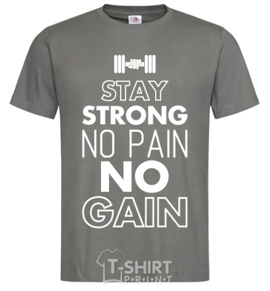 Мужская футболка Stay strong no pain no gain Графит фото