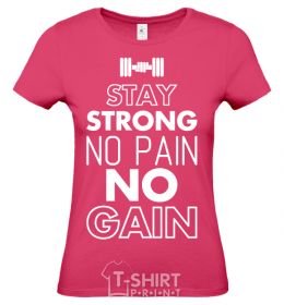 Women's T-shirt Hey no pain no gain White фото