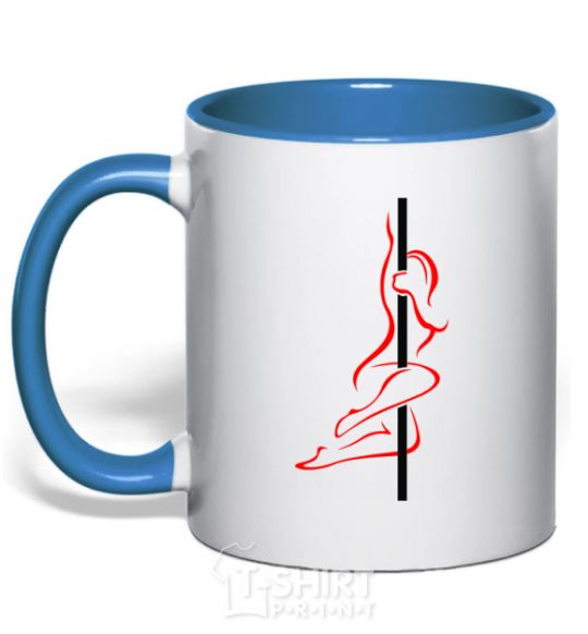 Mug with a colored handle Pole girl royal-blue фото