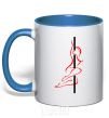 Mug with a colored handle Pole girl royal-blue фото