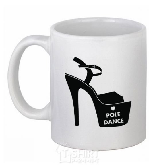 Ceramic mug Pole dance shoes White фото