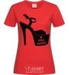 Women's T-shirt Pole dance shoes red фото