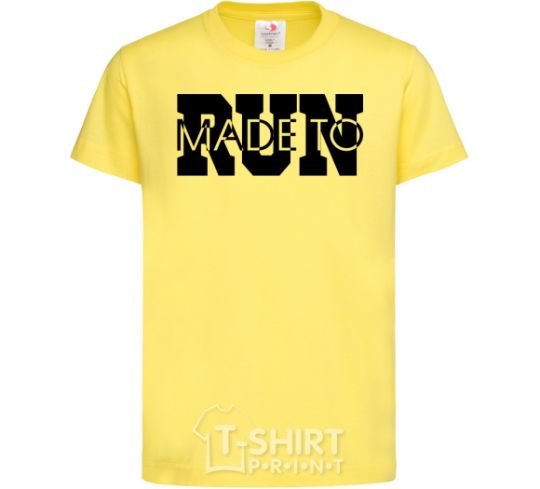 Kids T-shirt Made to run text cornsilk фото