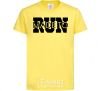 Kids T-shirt Made to run text cornsilk фото