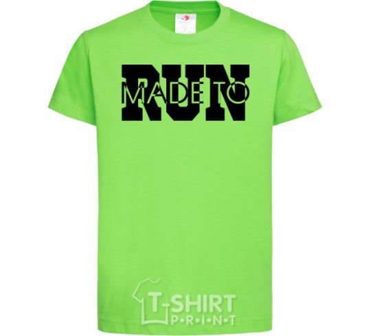 Kids T-shirt Made to run text orchid-green фото