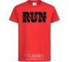 Kids T-shirt Made to run text red фото