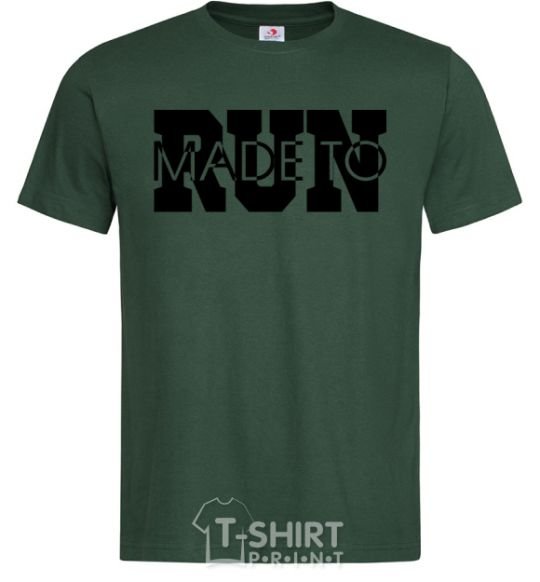 Мужская футболка Made to run text Темно-зеленый фото