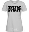 Женская футболка Made to run text Серый фото