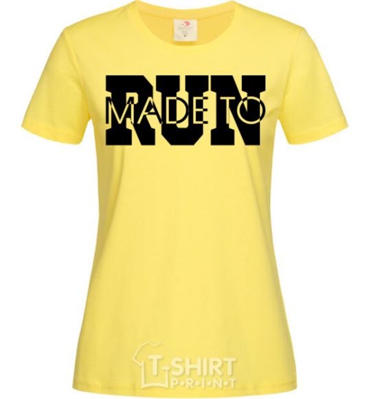 Женская футболка Made to run text Лимонный фото