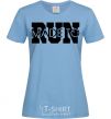 Женская футболка Made to run text Голубой фото