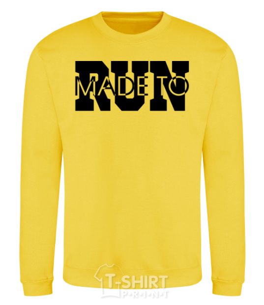 Sweatshirt Made to run text yellow фото