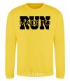 Sweatshirt Made to run text yellow фото