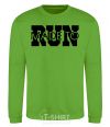 Sweatshirt Made to run text orchid-green фото