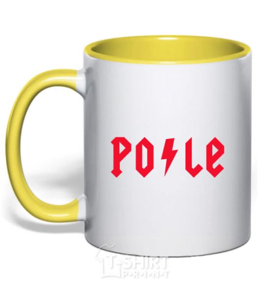 Mug with a colored handle Po-le yellow фото