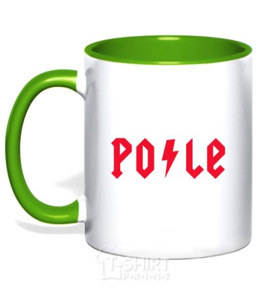 Mug with a colored handle Po-le kelly-green фото