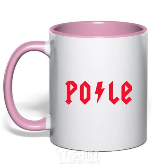 Mug with a colored handle Po-le light-pink фото