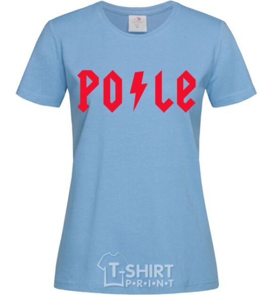 Women's T-shirt Po-le sky-blue фото