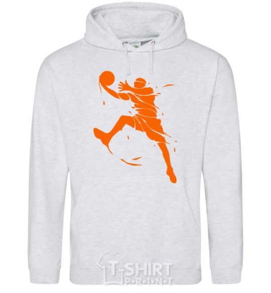 Men`s hoodie Basketball jump sport-grey фото