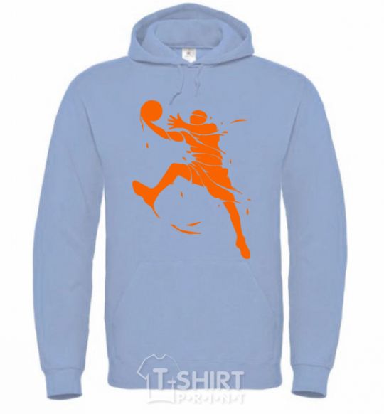 Men`s hoodie Basketball jump sky-blue фото