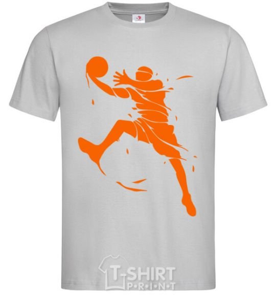Мужская футболка Basketball jump Серый фото