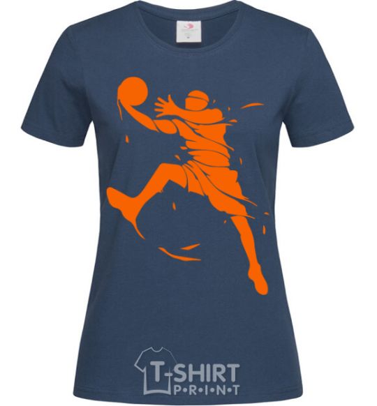 Женская футболка Basketball jump Темно-синий фото