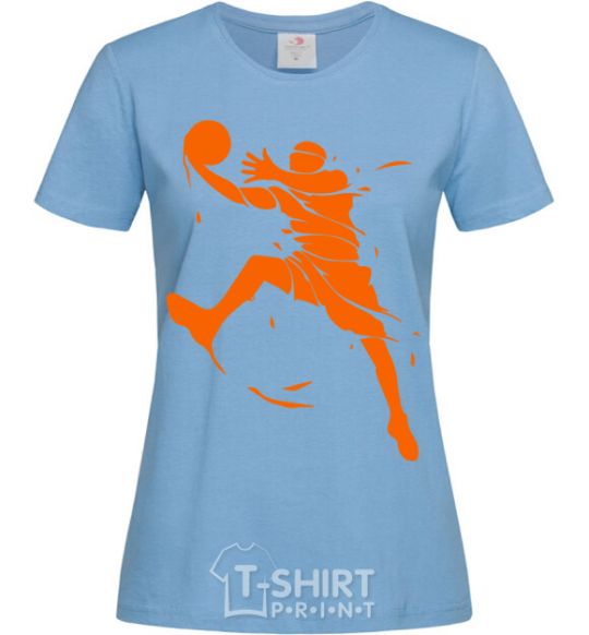Women's T-shirt Basketball jump sky-blue фото