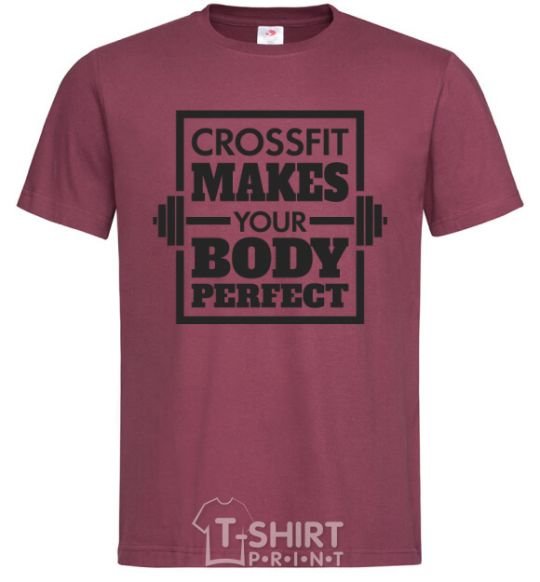 Мужская футболка Crossfit makes your body perfect Бордовый фото