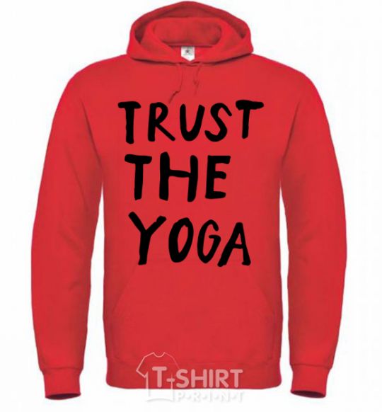 Мужская толстовка (худи) Trust the yoga Ярко-красный фото