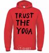 Мужская толстовка (худи) Trust the yoga Ярко-красный фото