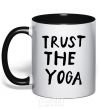 Mug with a colored handle Trust the yoga black фото