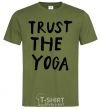 Мужская футболка Trust the yoga Оливковый фото