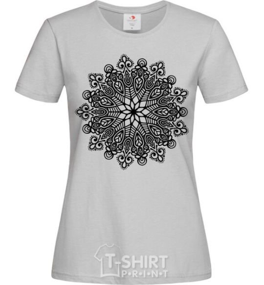 Women's T-shirt Hindi pattern grey фото