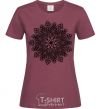 Women's T-shirt Hindi pattern burgundy фото