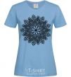 Women's T-shirt Hindi pattern sky-blue фото