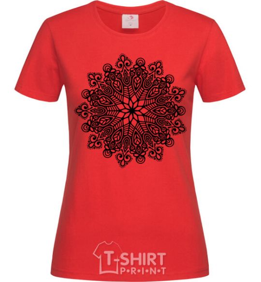 Women's T-shirt Hindi pattern red фото