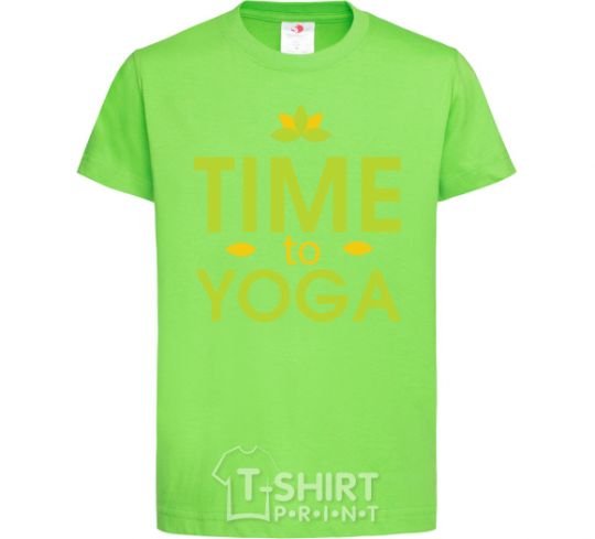 Kids T-shirt Time to yoga orchid-green фото