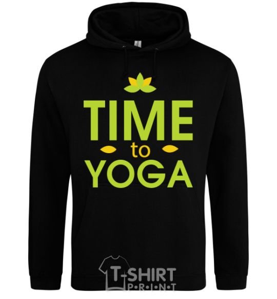 Мужская толстовка (худи) Time to yoga Черный фото