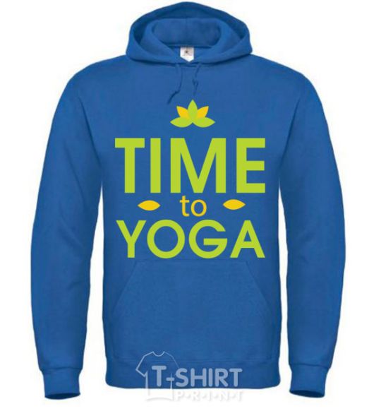 Мужская толстовка (худи) Time to yoga Сине-зеленый фото