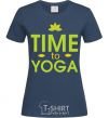 Women's T-shirt Time to yoga navy-blue фото