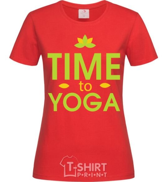 Women's T-shirt Time to yoga red фото