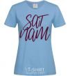 Женская футболка Sat nam Голубой фото