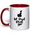 Mug with a colored handle Let that shit go red фото