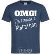 Мужская футболка OMG I'm running a marathon Темно-синий фото