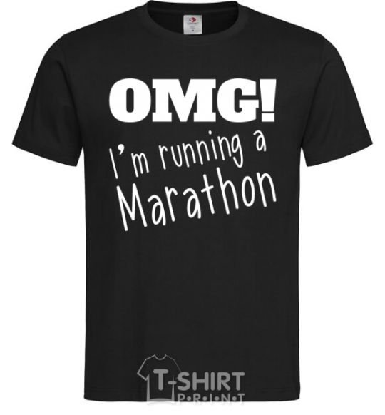 Мужская футболка OMG I'm running a marathon Черный фото