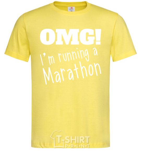 Мужская футболка OMG I'm running a marathon Лимонный фото