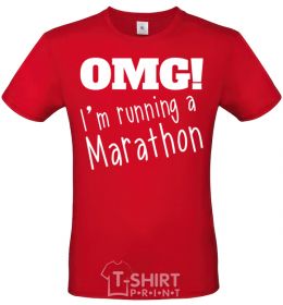 Men's T-Shirt OMG I'm running a marathon red фото